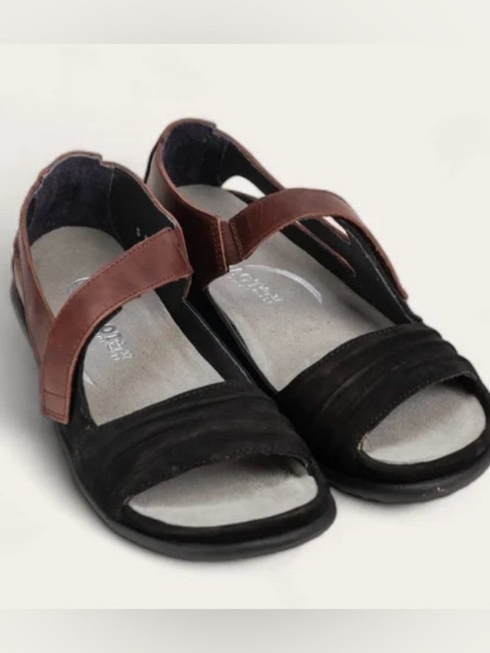 Naot Koru Collection Papaki Comfort Dual-Tone Brown Black Sandals SZ 8-8.5
